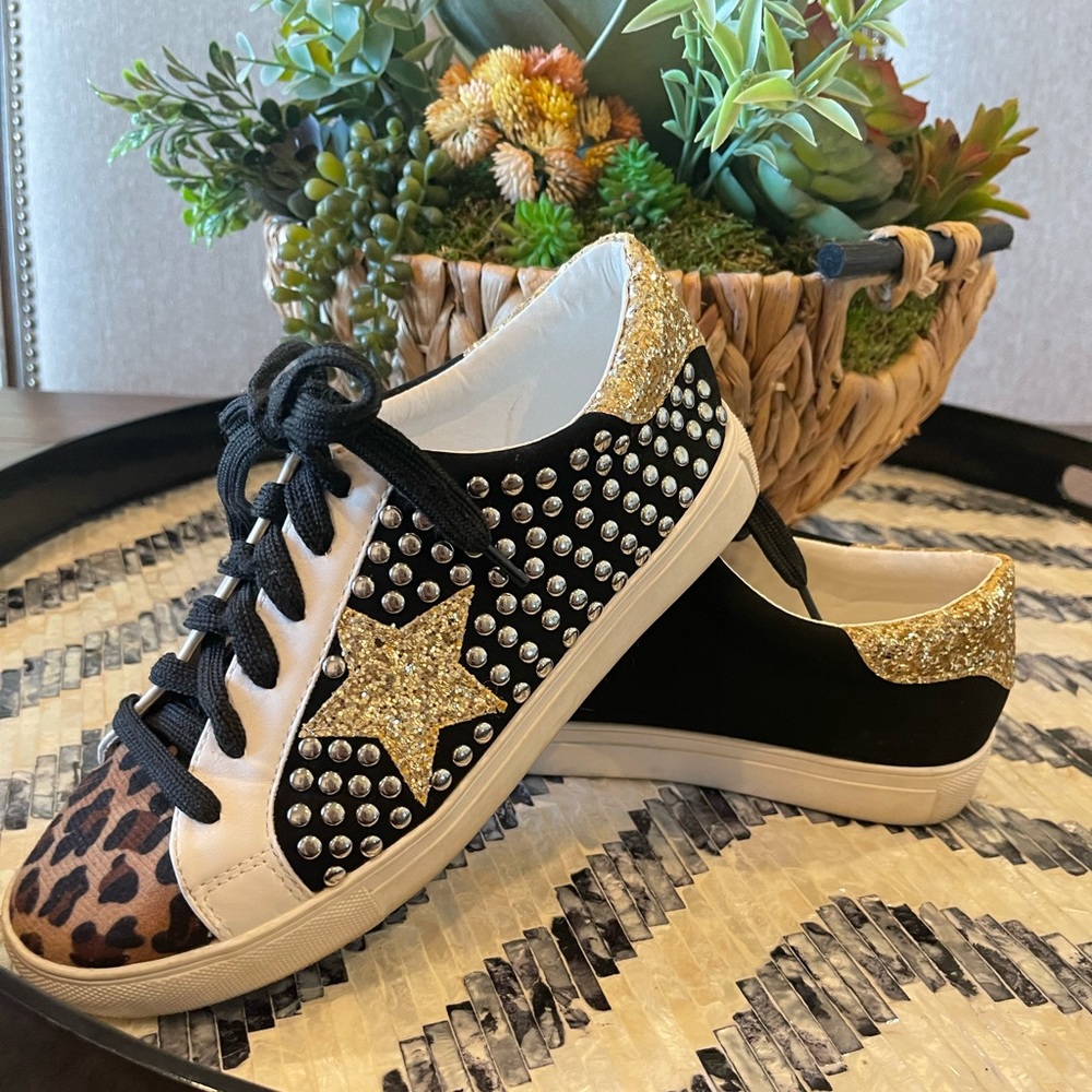 STAR LEOPARD SNEAKERS only worn a few times. Like New condition